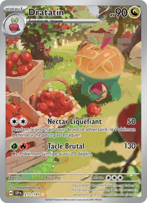 Carte Pokémon Dratatin 211/191 Illustration rare Étincelles Déferlantes