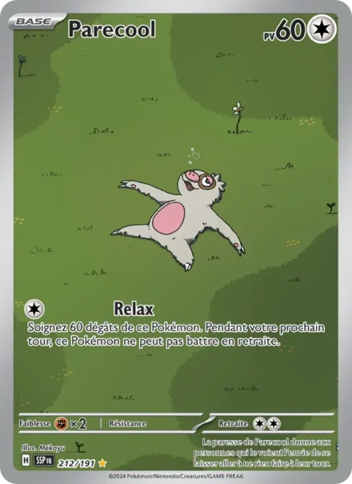 Carte Pokémon Parecool 212/191 Illustration rare Étincelles Déferlantes