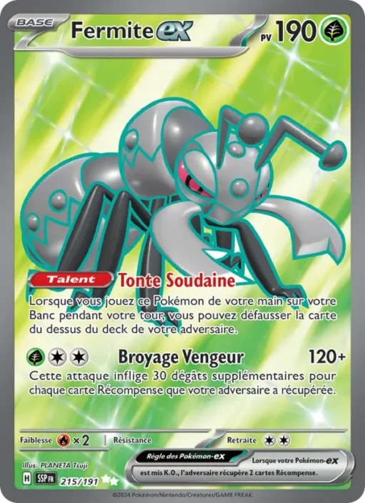 Carte Pokémon Fermite-ex 215/191 Ultra Rare Étincelles Déferlantes