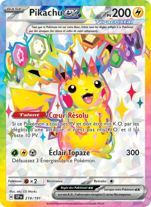 Carte Pokémon Pikachu-ex 219/191 Ultra Rare Étincelles Déferlantes