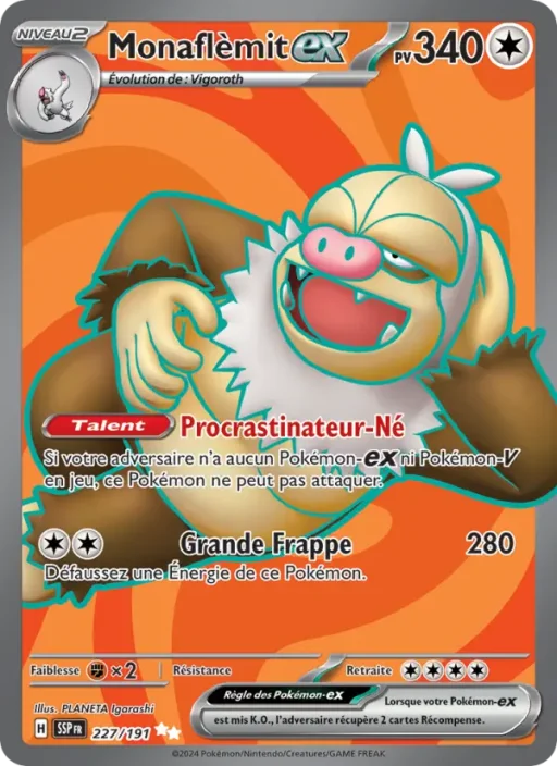 Carte Pokémon Monaflèmit-ex 227/191 Ultra Rare Étincelles Déferlantes