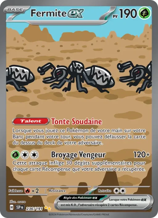 Carte Pokémon Fermite-ex 236/191 Illustration spéciale rare Étincelles Déferlantes