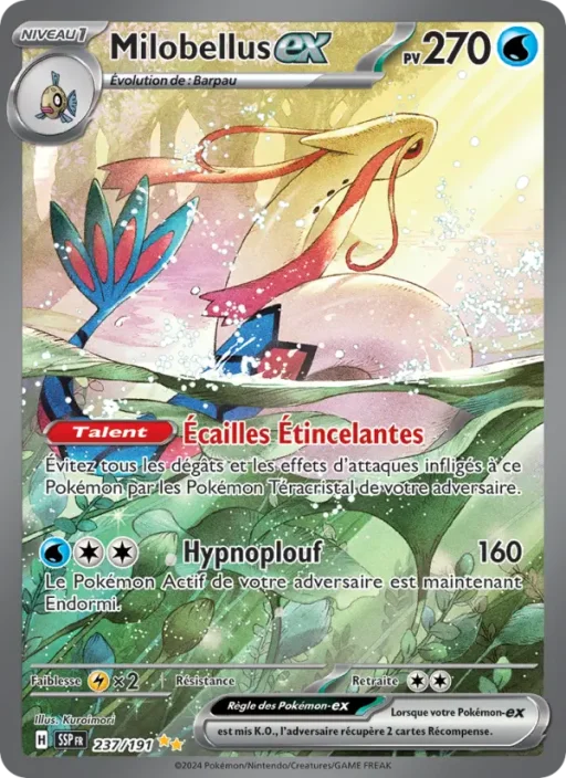 Carte Pokémon Milobellus-ex 237/191 Illustration spéciale rare Étincelles Déferlantes