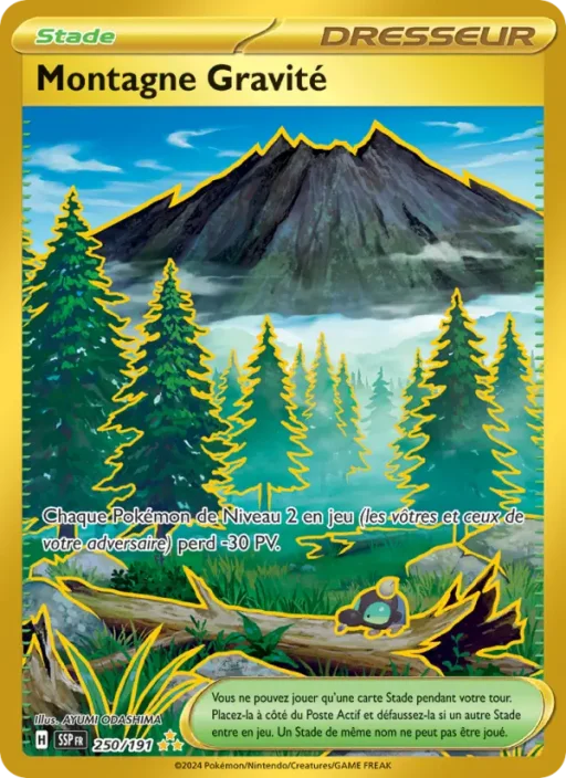 Carte Pokémon Montagne Gravité 250/191 Hyper rare Étincelles Déferlantes