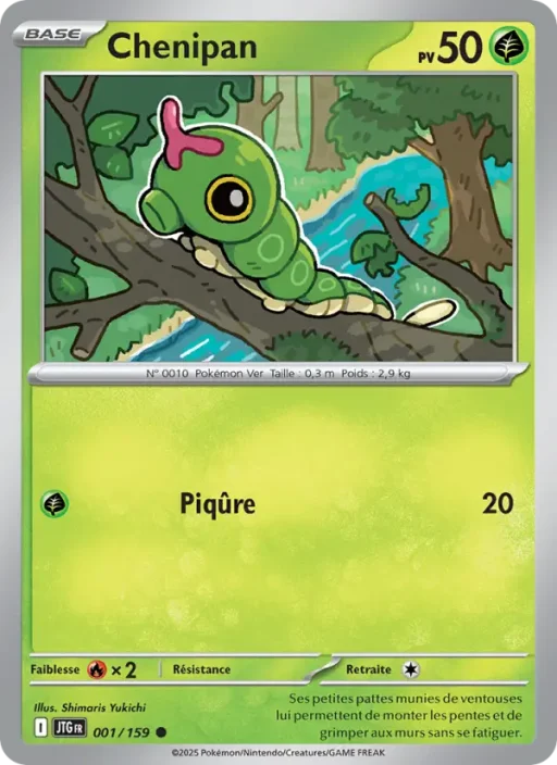 Carte Pokémon Chenipan 001/159 Commune Aventures Ensemble