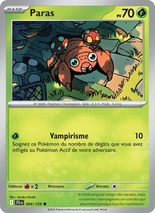 Carte Pokémon Paras 004/159 Commune Aventures Ensemble
