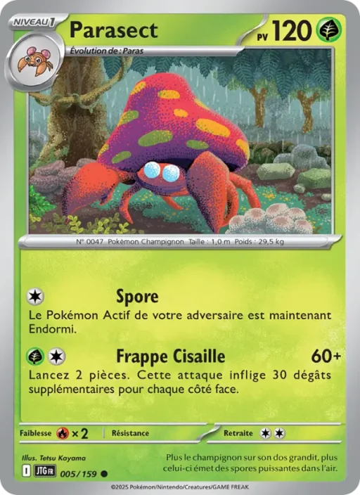 Carte Pokémon Parasect 005/159 Commune Aventures Ensemble