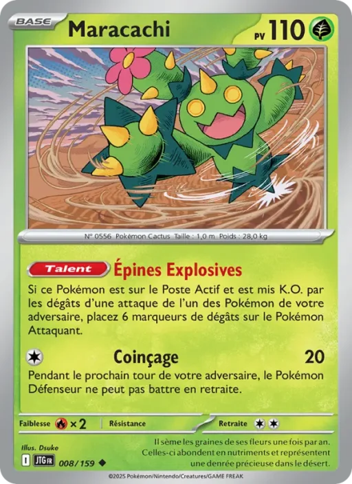 Carte Pokémon Maracachi 008/159 Peu Commune Aventures Ensemble
