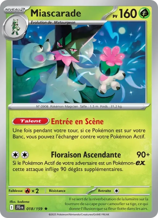 Carte Pokémon Miascarade 018/159 Rare Aventures Ensemble