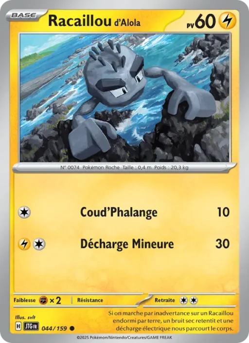 Carte Pokémon Racaillou d'Alola 044/159 Commune Aventures Ensemble
