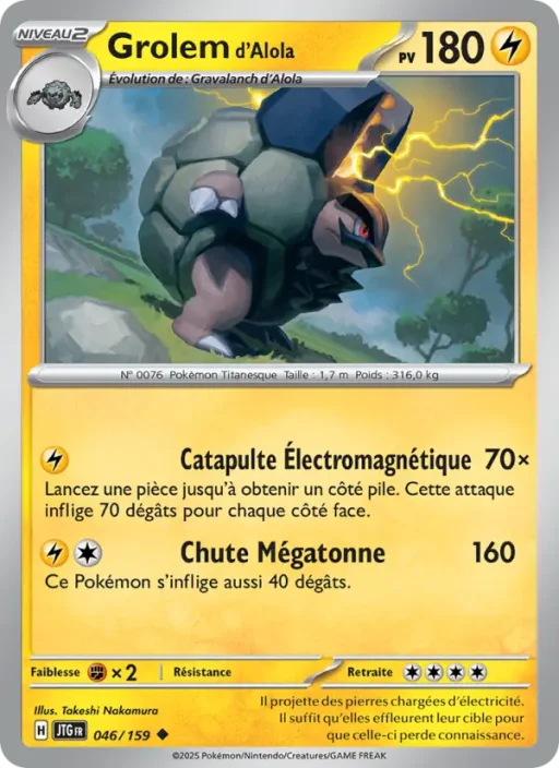 Carte Pokémon Grolem d'Alola 046/159 Peu Commune Aventures Ensemble