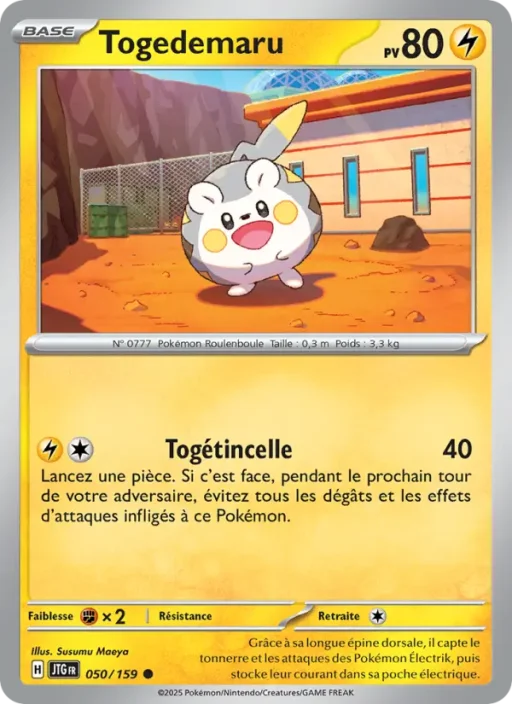 Carte Pokémon Togedemaru 050/159 Commune Aventures Ensemble