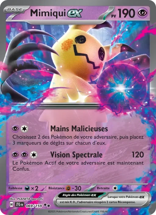 Carte Pokémon Mimiqui-ex 069/159 Double rare Aventures Ensemble