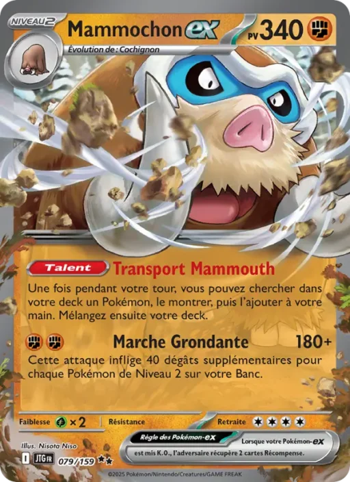 Carte Pokémon Mammochon-ex 079/159 Double rare Aventures Ensemble