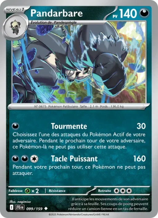 Carte Pokémon Pandarbare 099/159 Peu Commune Aventures Ensemble