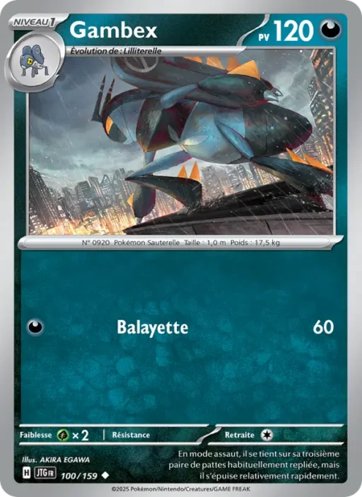 Carte Pokémon Gambex 100/159 Peu Commune Aventures Ensemble