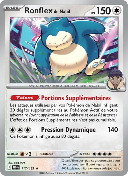 Carte Pokémon Ronflex de Nabil 117/159 Rare Aventures Ensemble