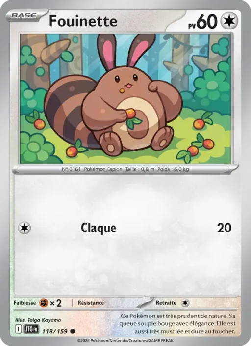Carte Pokémon Fouinette 118/159 Commune Aventures Ensemble