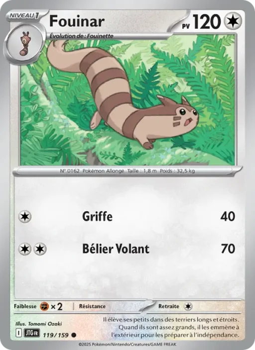 Carte Pokémon Fouinar 119/159 Commune Aventures Ensemble