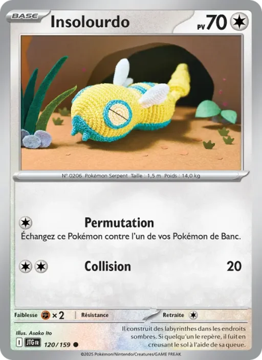 Carte Pokémon Insolourdo 120/159 Commune Aventures Ensemble