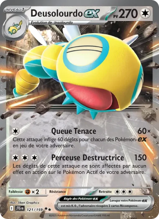 Carte Pokémon Deusolourdo-ex 121/159 Double rare Aventures Ensemble