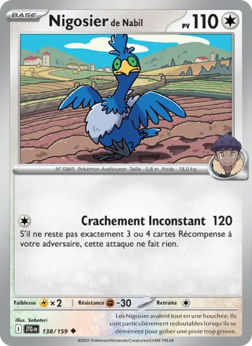 Carte Pokémon Nigosier de Nabil 138/159 Peu Commune Aventures Ensemble