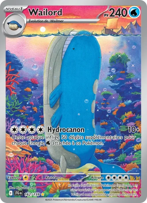 Carte Pokémon Wailord 162/159 Illustration rare Aventures Ensemble