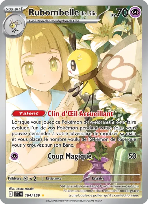 Carte Pokémon Rubombelle de Lilie 164/159 Illustration rare Aventures Ensemble