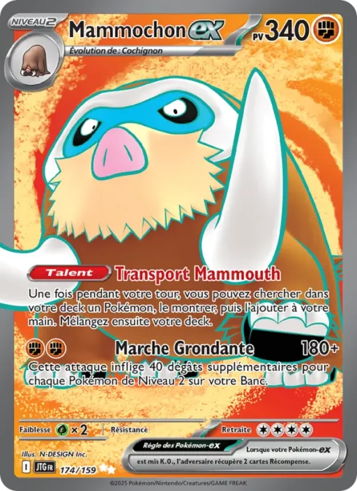 Carte Pokémon Mammochon-ex 174/159 Ultra Rare Aventures Ensemble