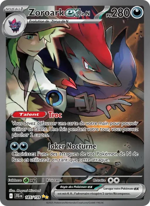 Carte Pokémon Zoroark-ex de N 185/159 Illustration spéciale rare Aventures Ensemble