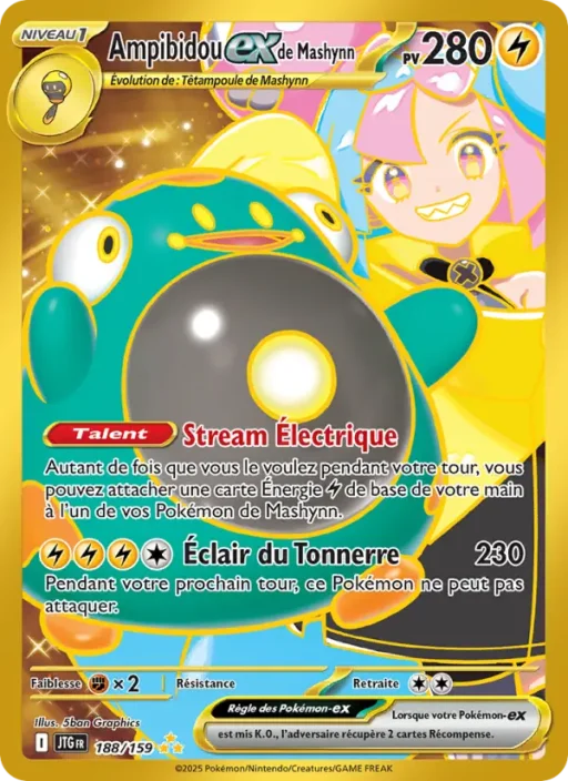 Carte Pokémon Ampibidou-ex de Mashynn 188/159 Hyper rare Aventures Ensemble