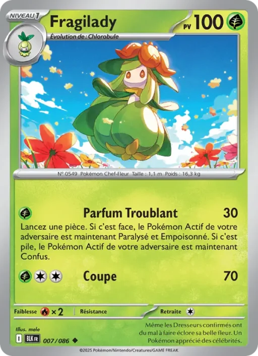 Carte Pokémon Fragilady 007/086 Peu Commune Foudre Noire