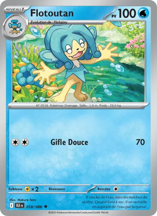 Carte Pokémon Flotoutan 018/086 Peu Commune Foudre Noire