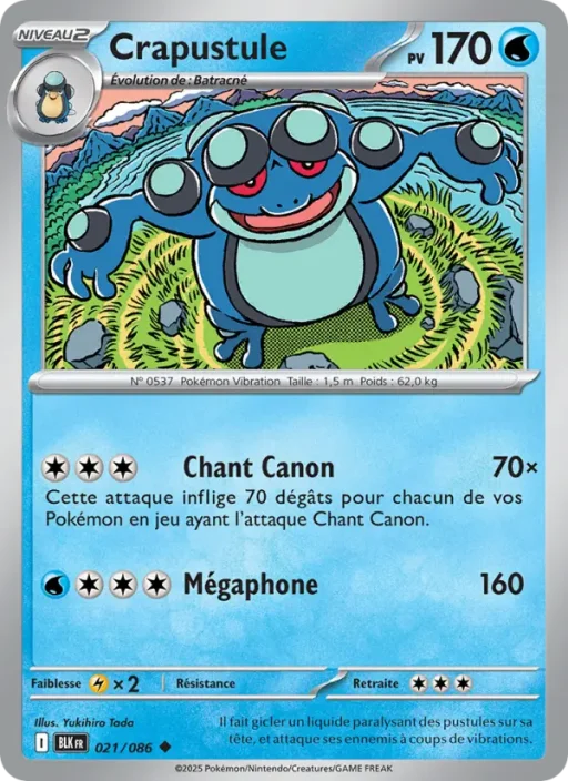 Carte Pokémon Crapustule 021/086 Peu Commune Foudre Noire