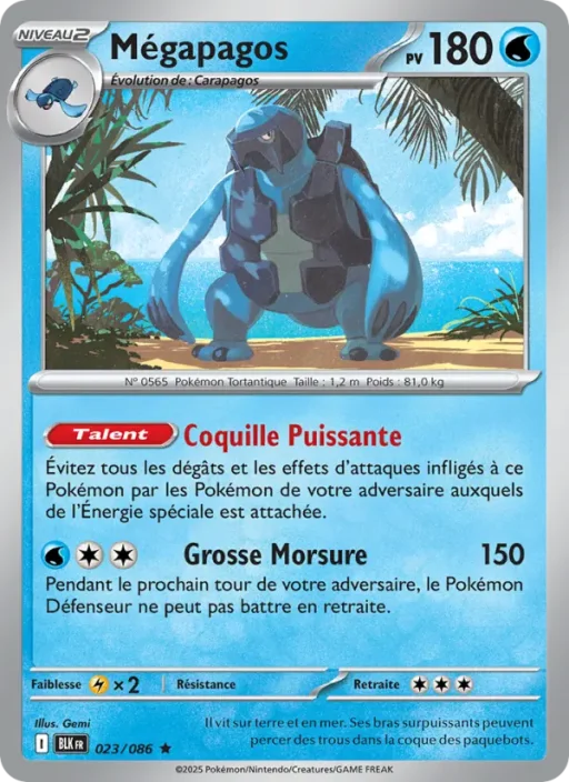 Carte Pokémon Mégapagos 023/086 Rare Foudre Noire