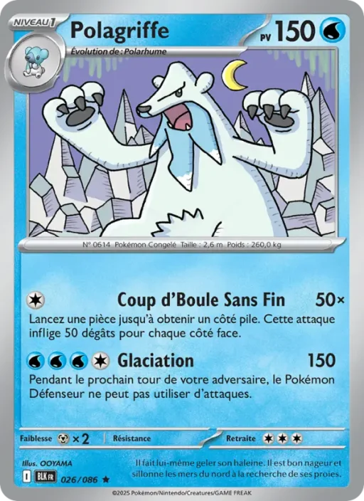 Carte Pokémon Polagriffe 026/086 Rare Foudre Noire