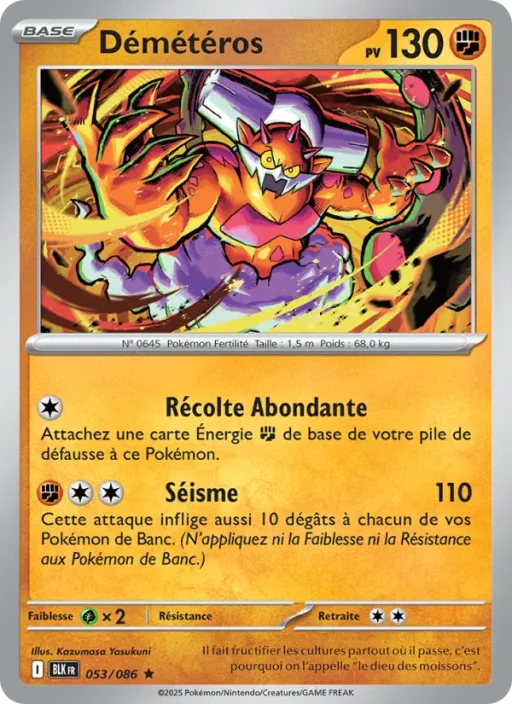 Carte Pokémon Démétéros 053/086 Rare Foudre Noire
