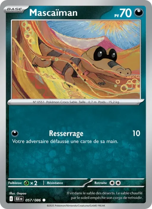 Carte Pokémon Mascaïman 057/086 Commune Foudre Noire