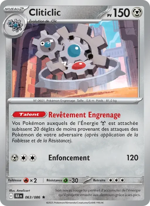 Carte Pokémon Cliticlic 063/086 Rare Foudre Noire