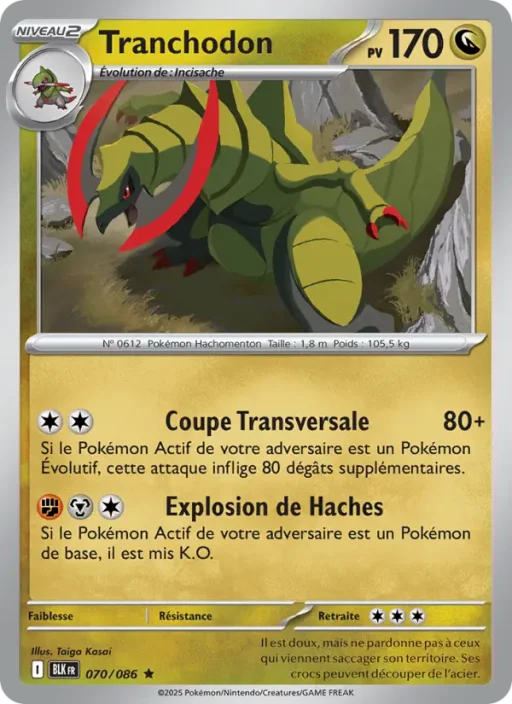Carte Pokémon Tranchodon 070/086 Rare Foudre Noire