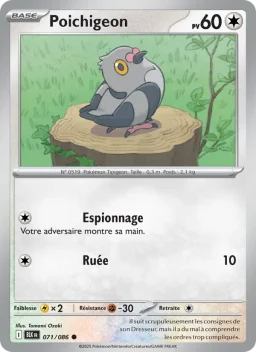 Carte Pokemon Poichigeon #071