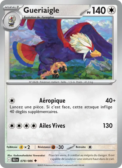 Carte Pokémon Gueriaigle 078/086 Peu Commune Foudre Noire