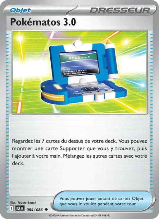Carte Pokémon Pokématos 3.0 084/086 Peu Commune Foudre Noire