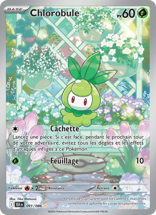 Carte Pokémon Chlorobule 091/086 Illustration rare Foudre Noire
