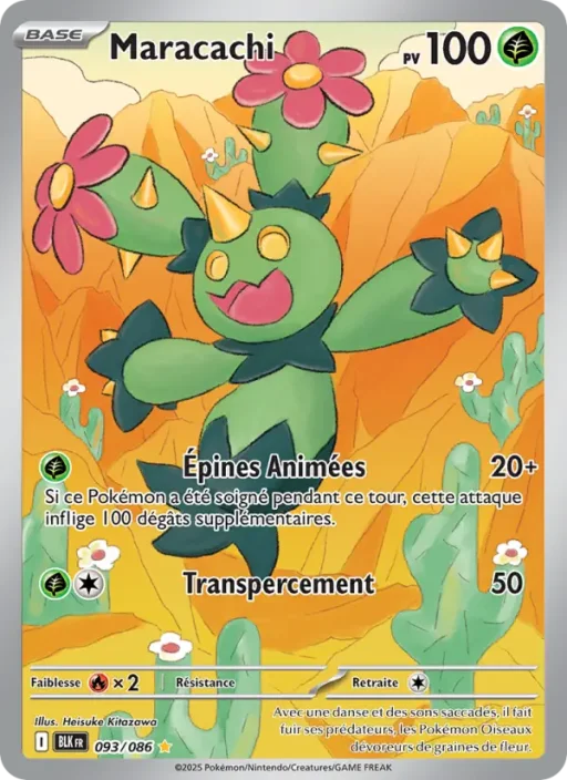 Carte Pokémon Maracachi 093/086 Illustration rare Foudre Noire
