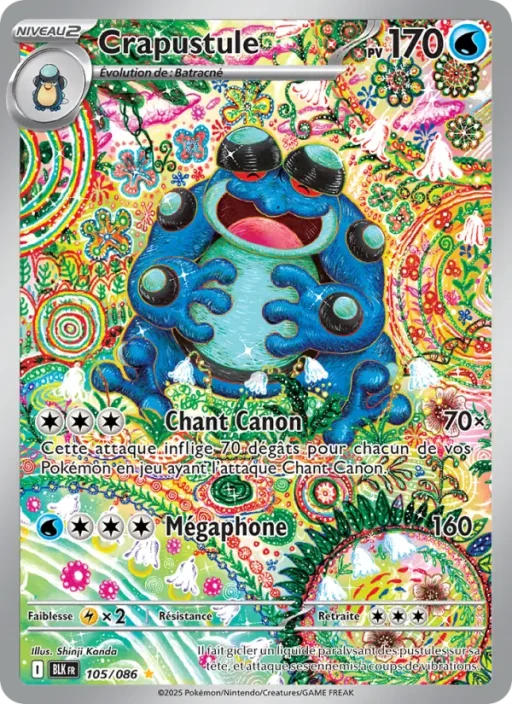 Carte Pokémon Crapustule 105/086 Illustration rare Foudre Noire