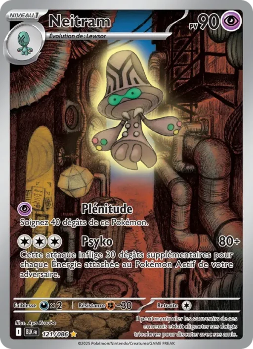 Carte Pokémon Neitram 121/086 Illustration rare Foudre Noire