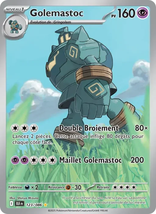 Carte Pokémon Golemastoc 123/086 Illustration rare Foudre Noire