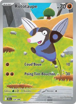 Carte Pokemon Rototaupe #124