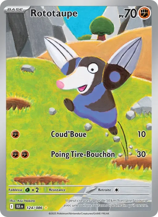 Carte Pokémon Rototaupe 124/086 Illustration rare Foudre Noire